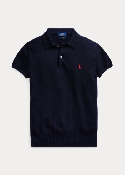 Camisa Polo Polo Ralph Lauren Ribbed-Hem Cashmere Mulher 16724-DAKT